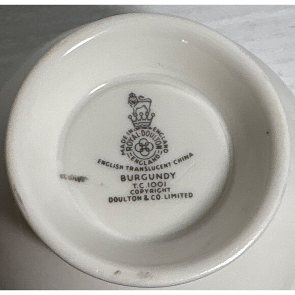 Royal Doulton Cups & Saucers TC1001 Translucent China Burgandy 3 Cups 4 Saucers - Picture 12 of 12